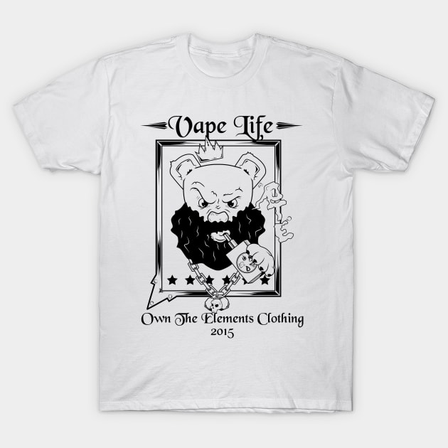 OTE vaping bear blk beard T-Shirt by OwnTheElementsClothing